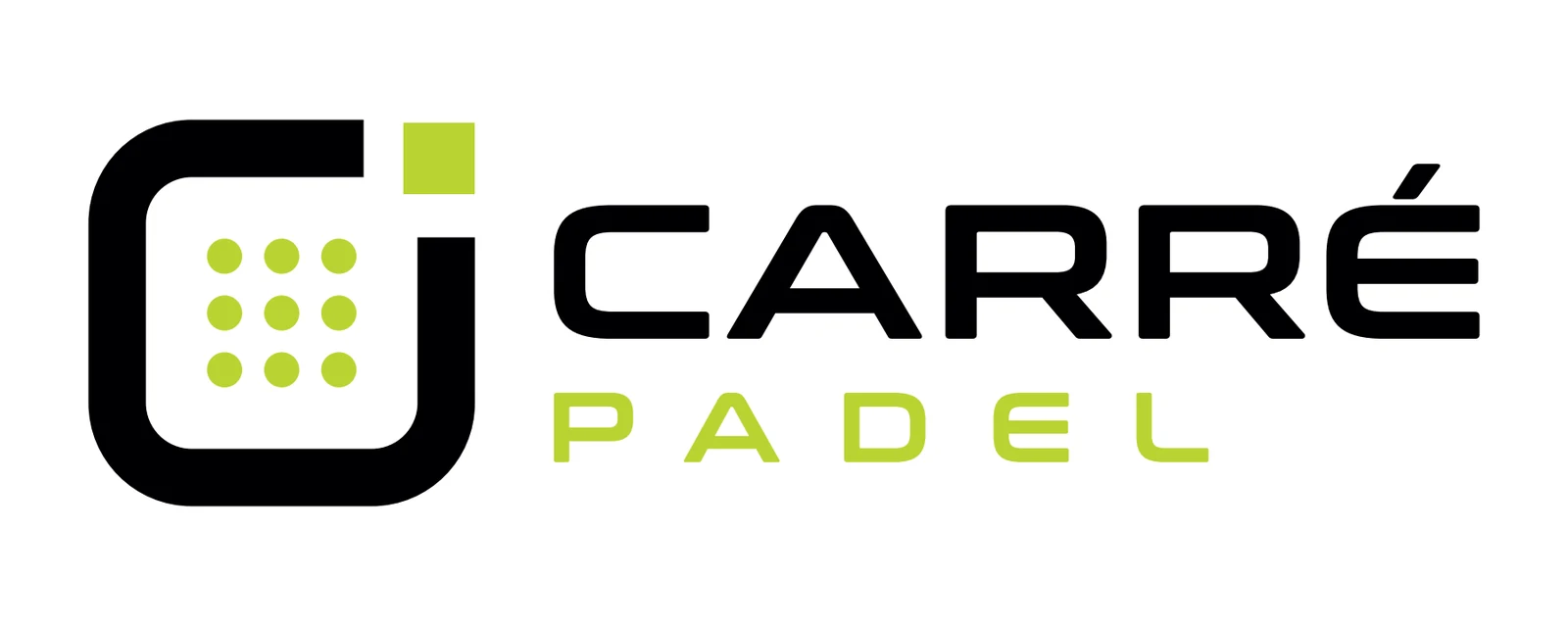 Déclinaison horizontale du logo Carré Padel