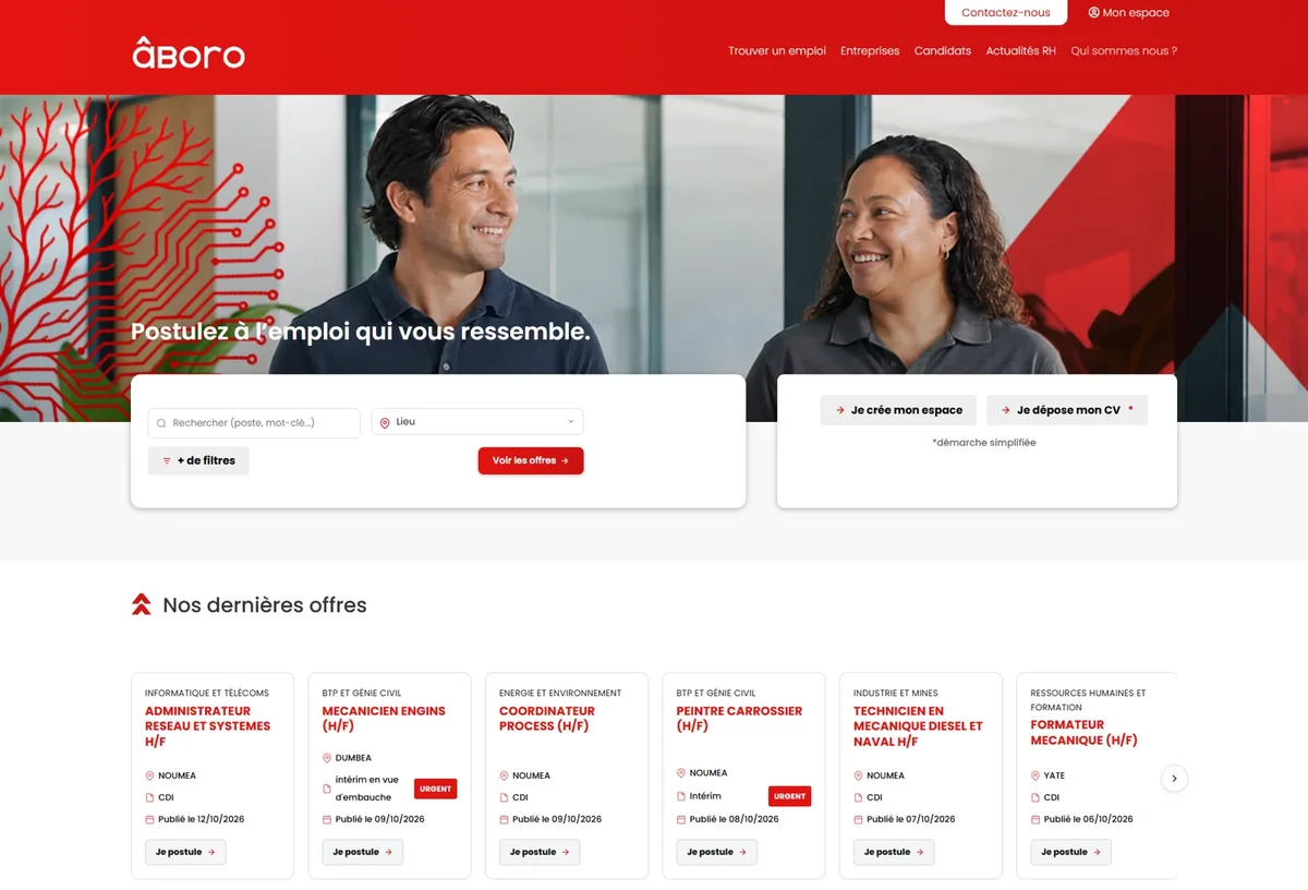 Accueil Aboro avec recherche d’emploi et dernières offres