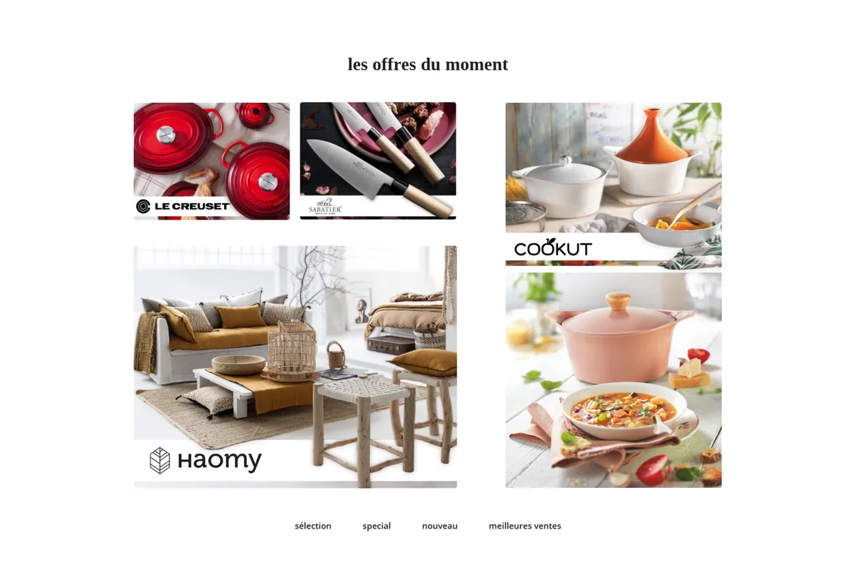 Sélection d’ustensiles de cuisine, cocottes et mobilier Ambiance & Styles