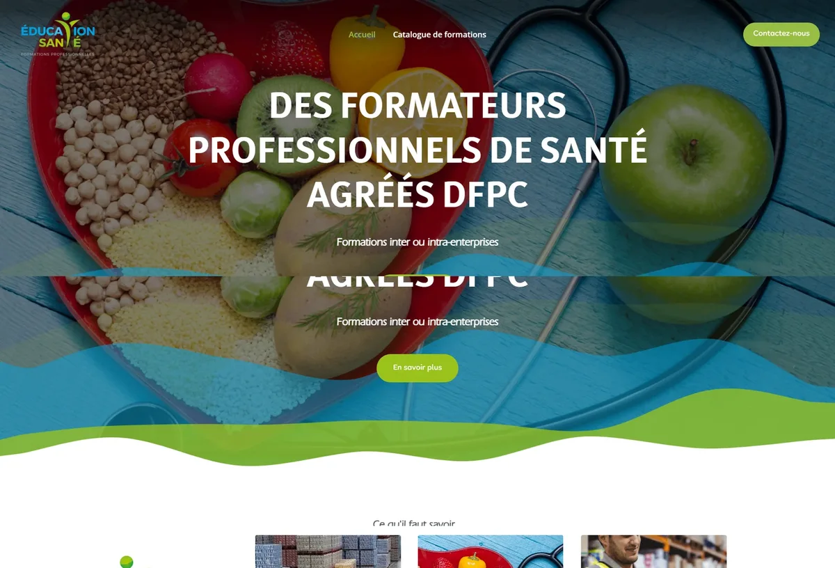 Accueil d’Éducation Santé présentant les formations pour professionnels de santé