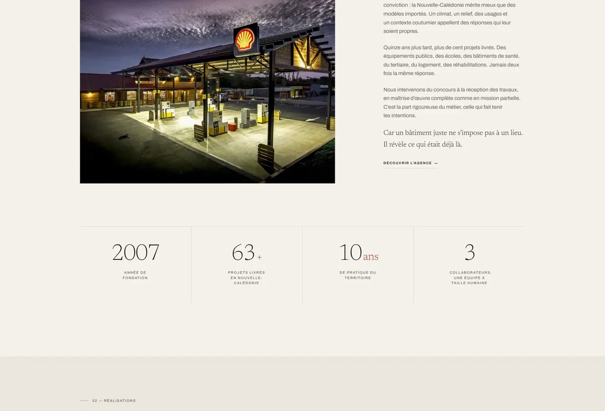 Projet architectural de station-service et repères sur le parcours de l’agence