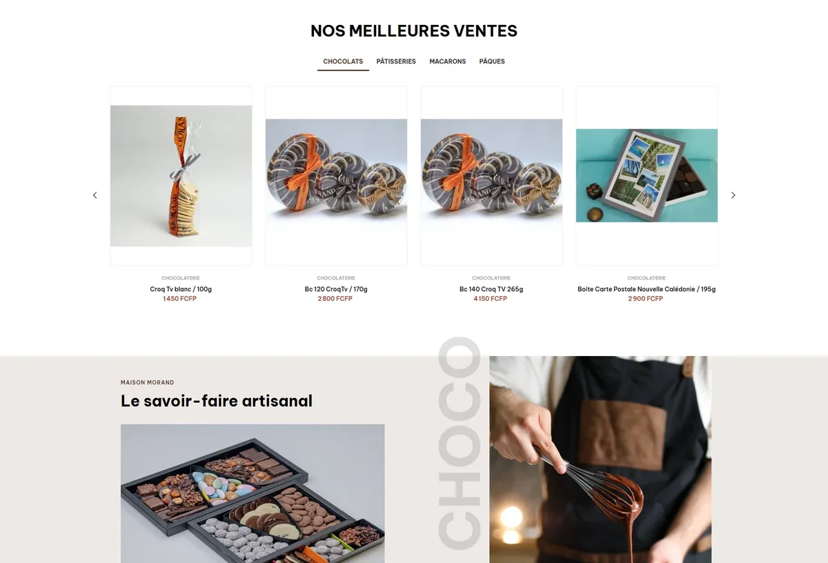 Meilleures ventes de chocolats et présentation du savoir-faire artisanal Maison Morand